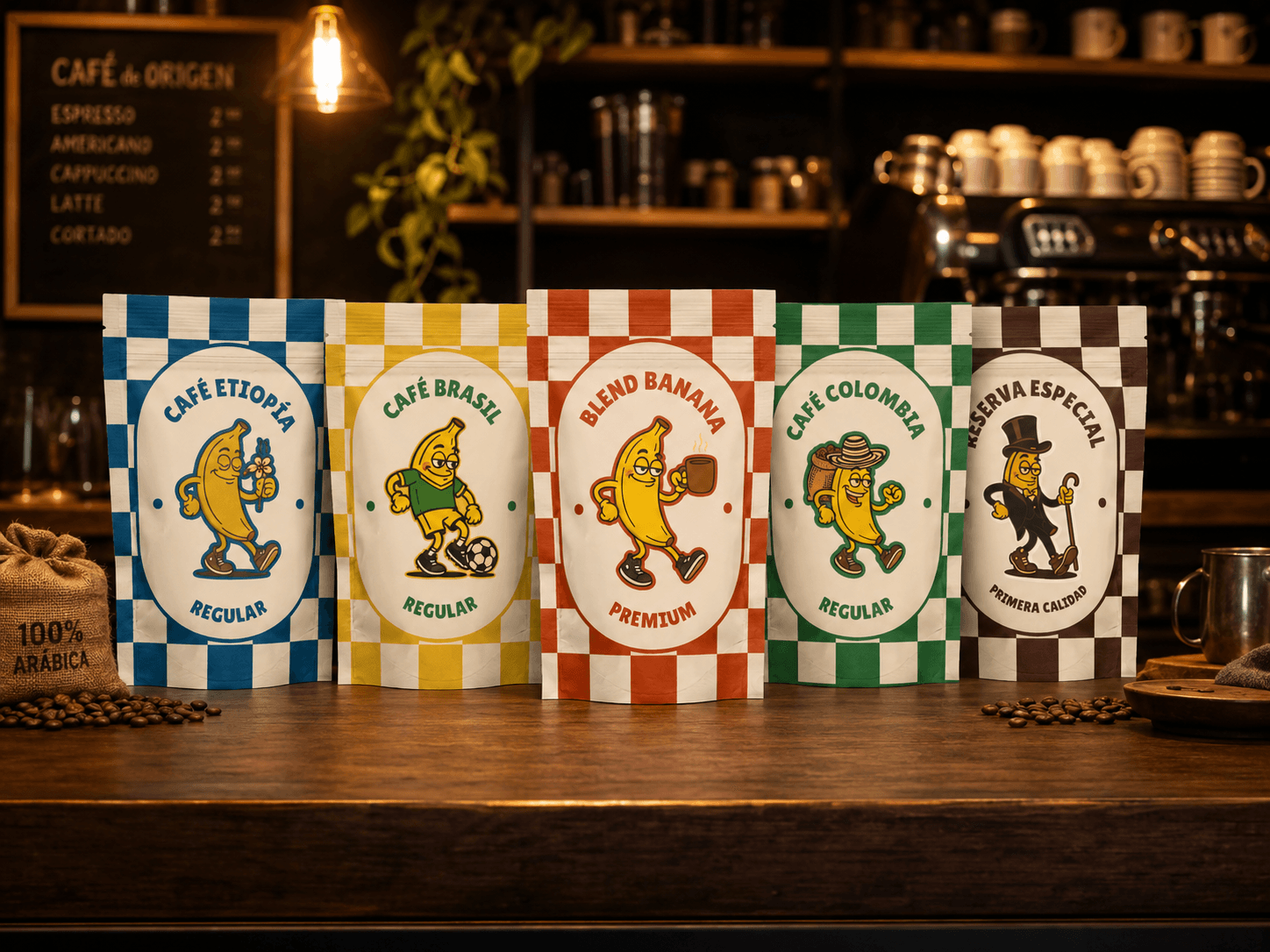 Don Banana Café — Branding y packaging